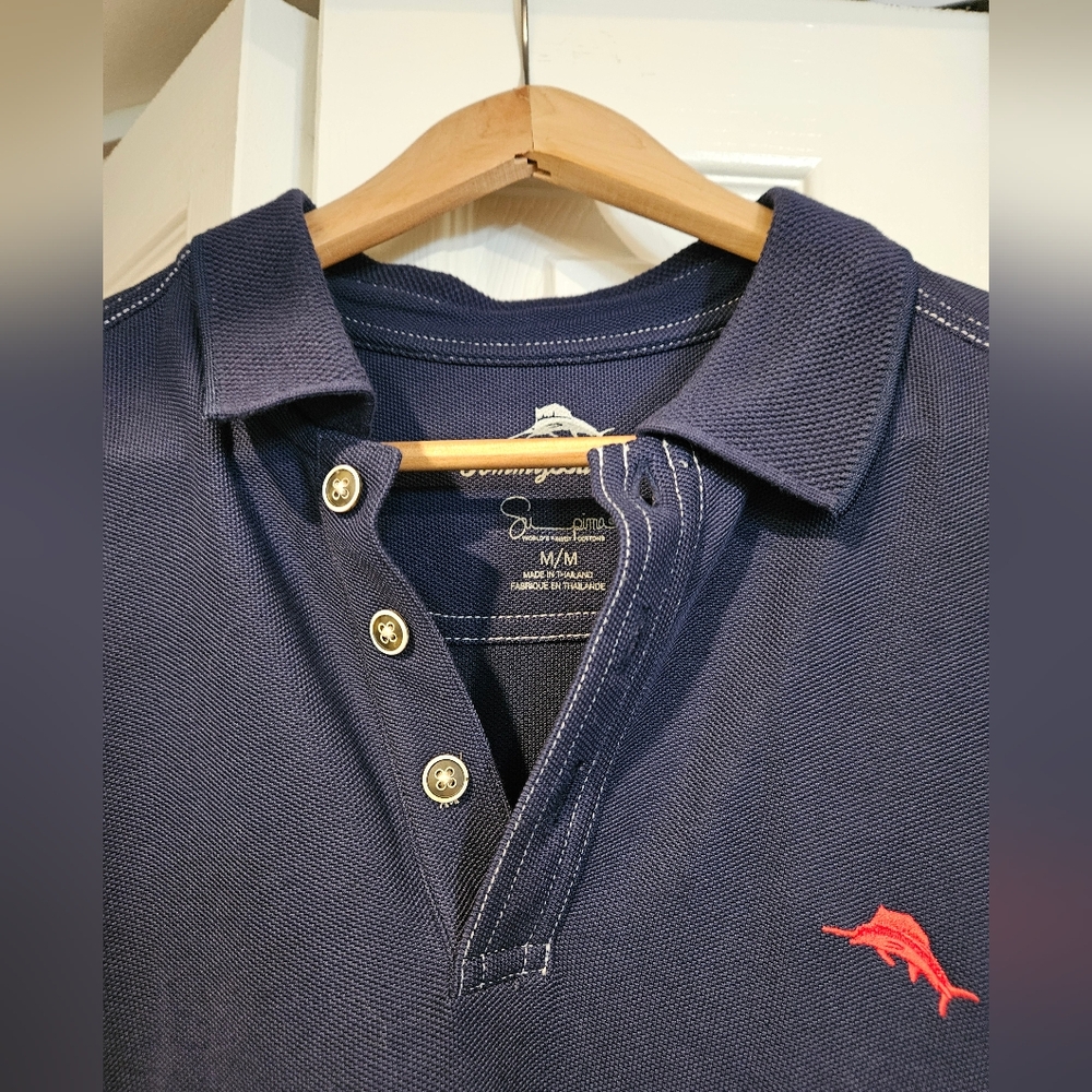 TOMMY BAHAMA Emfielder Island Zone Polo Navy Blue MEDIUM Short Sleeve - Picture 6 of 12
